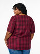 Blouse with check pattern and V-neckline, Dark Bordeaux, Model image number 2