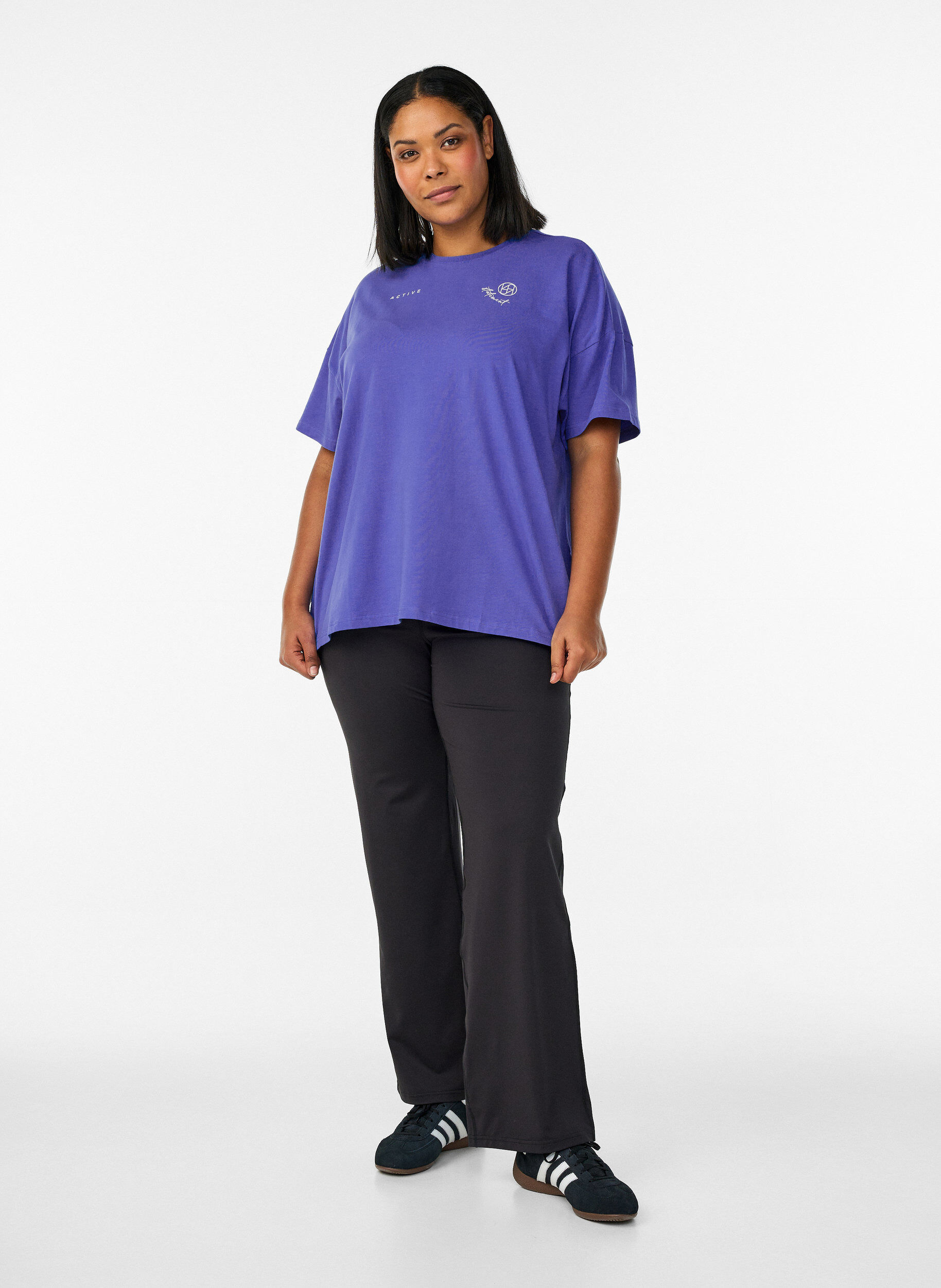 ZizzifashionOrganic cotton T-shirt with a small front motif, Blue, Model image number 1