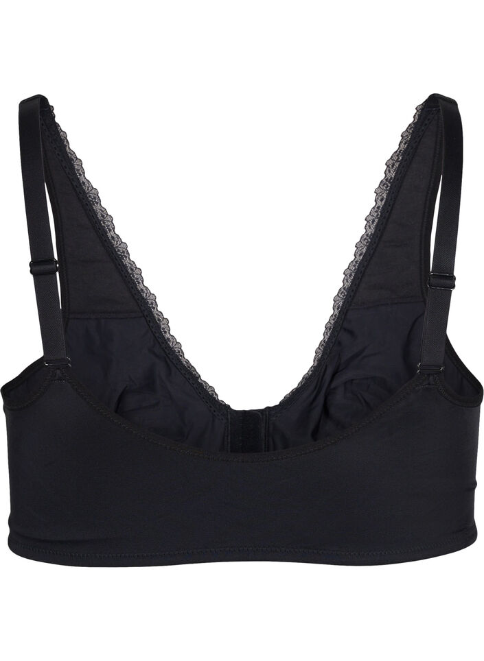 Bra with front closure, Black, Packshot image number 1