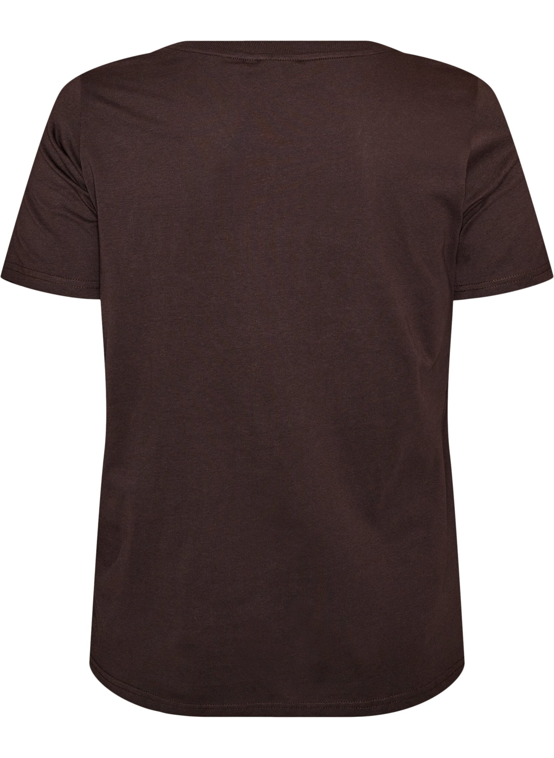 ZizzifashionCotton T-shirt with front print, Brown, Packshot image number 1