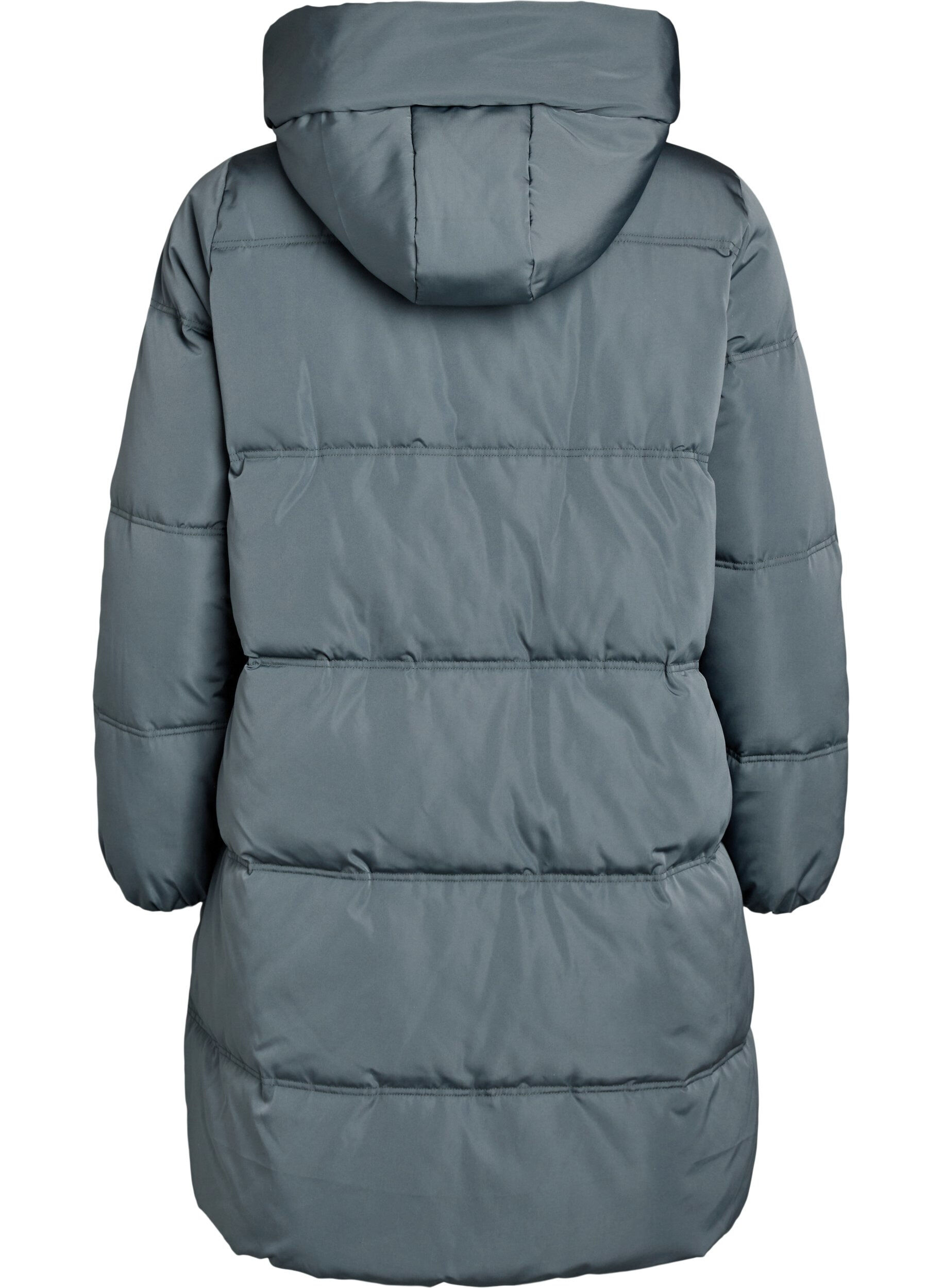 Zizzifashion Long hooded puffer jacket, Blue, Packshot image number 1