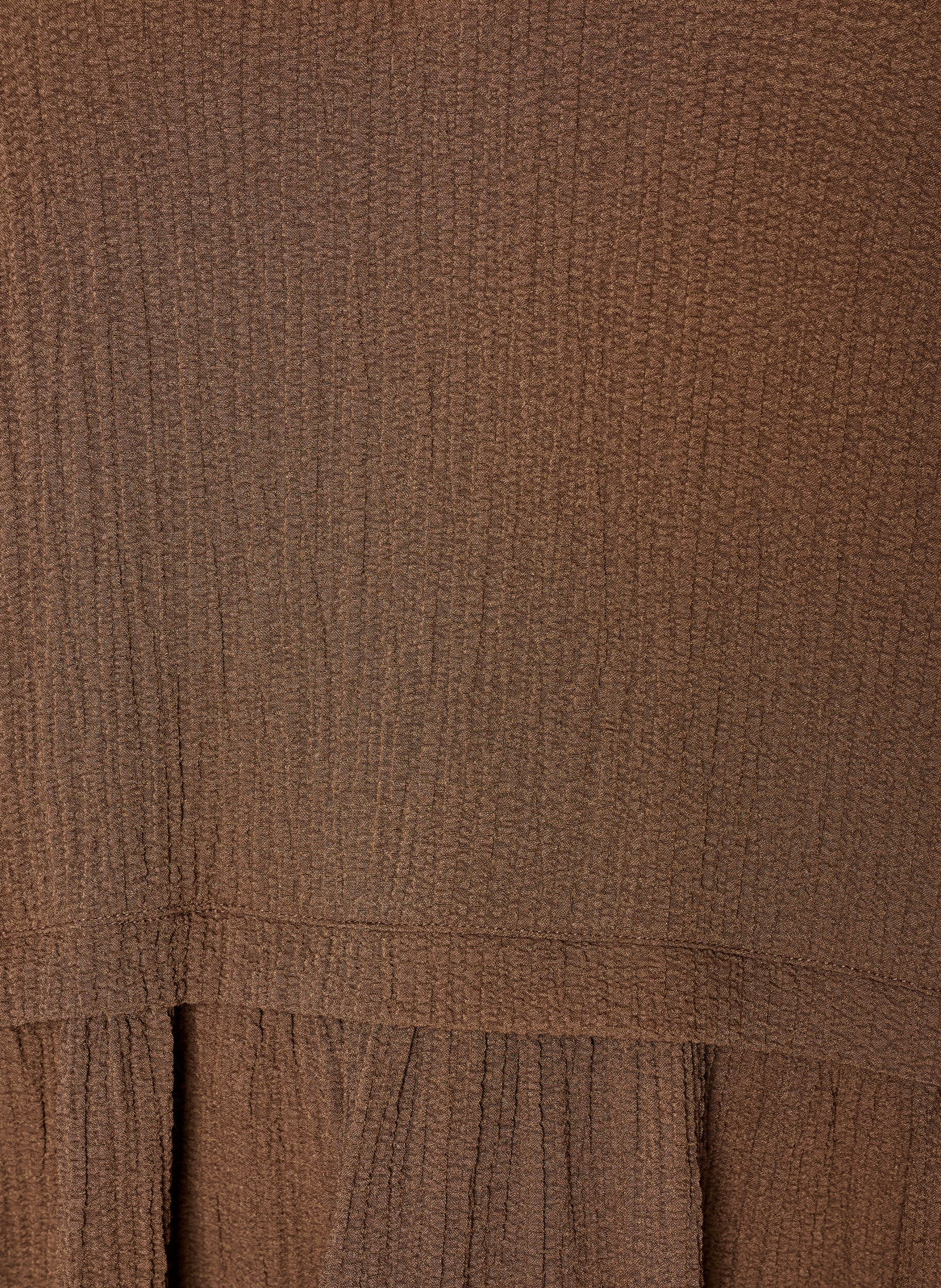 Zizzifashion Tunic with crinkled texture and 1/2 sleeves, Brown, Packshot image number 2