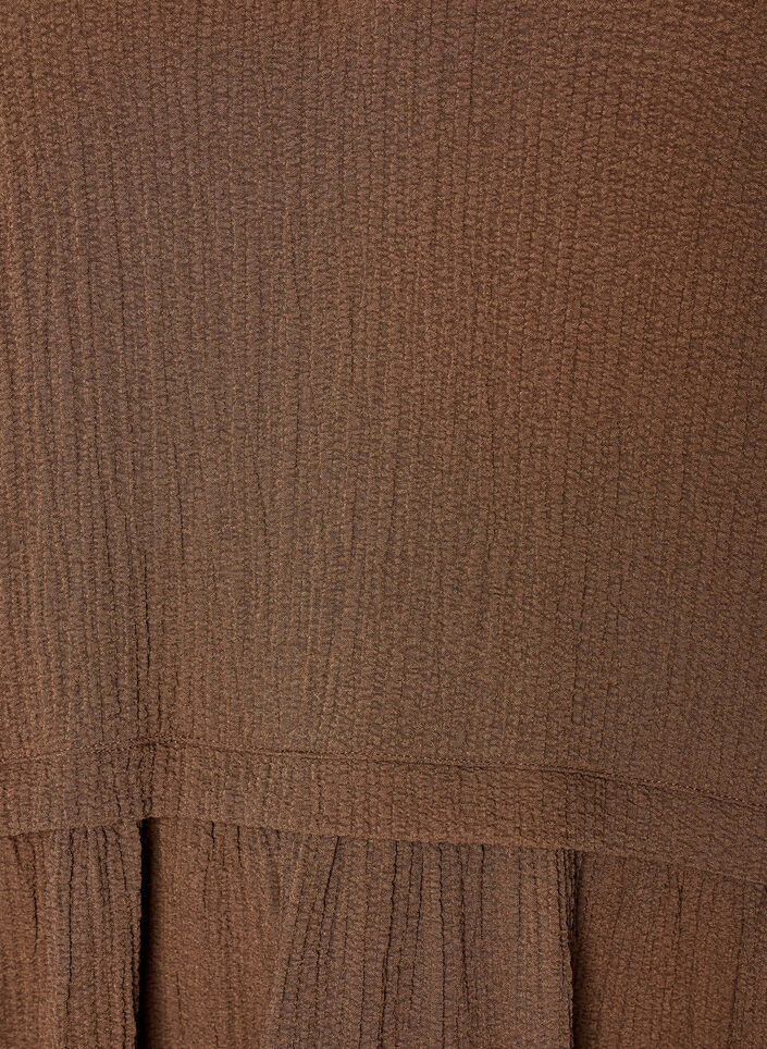 Tunic with crinkled texture and 1/2 sleeves, Brown, Packshot image number 2