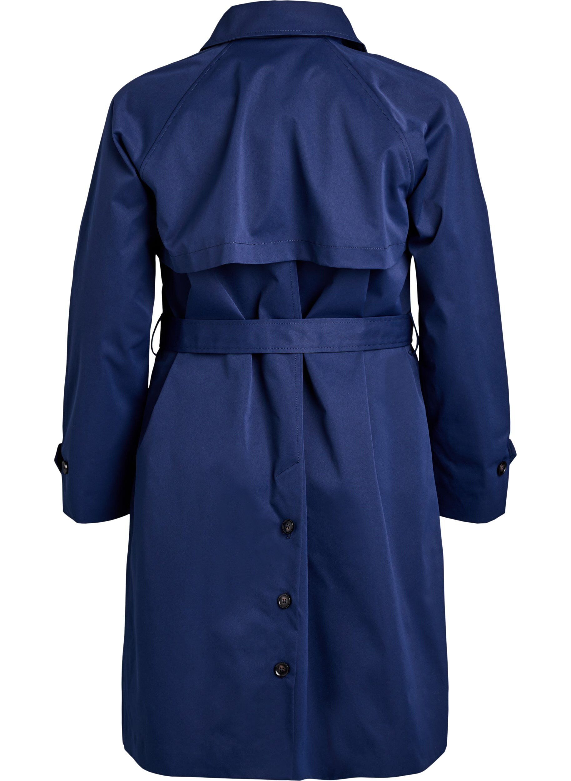 Zizzifashion Trenchcoat with belt and slits, Blue, Packshot image number 1