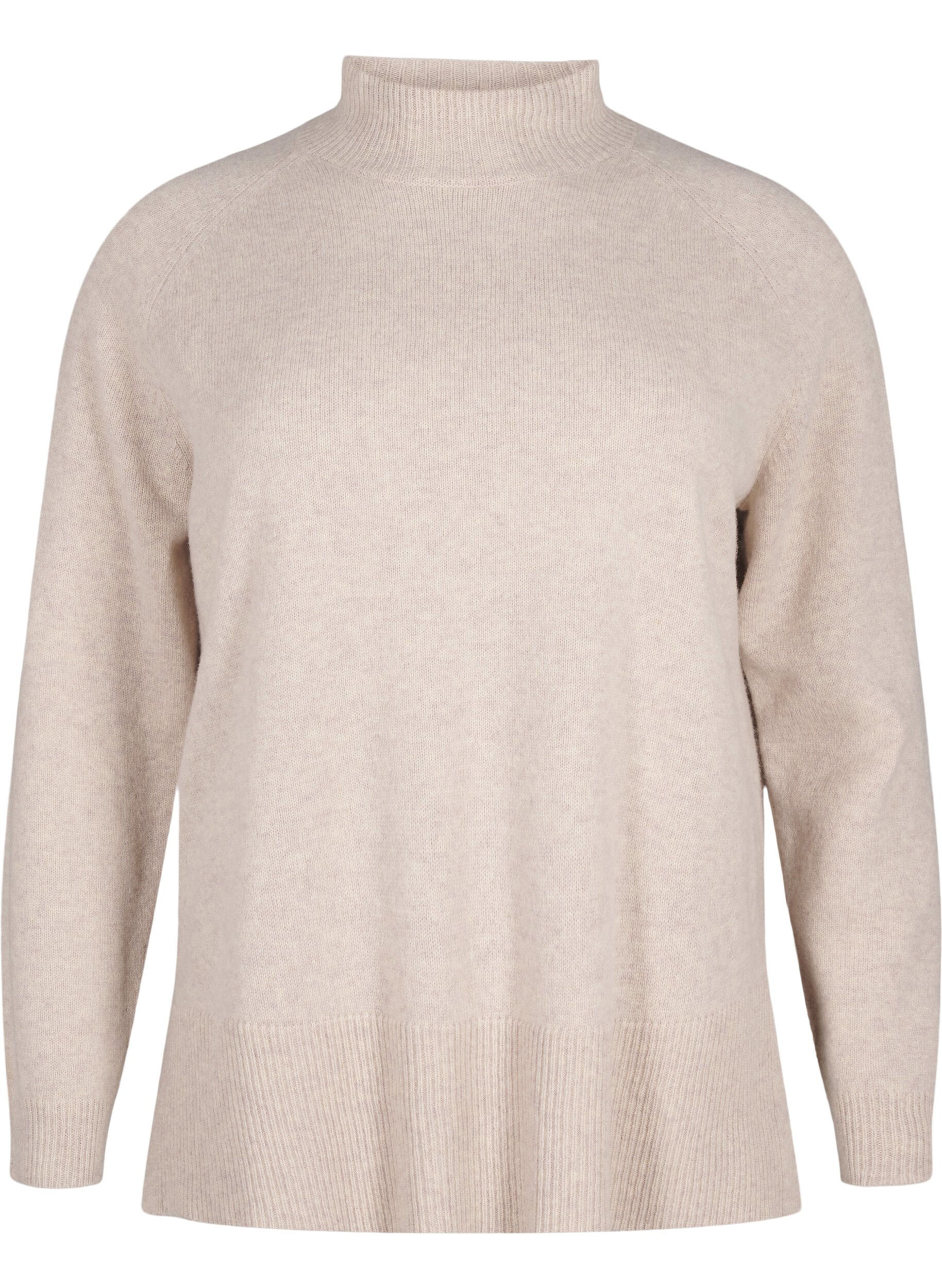 Zizzifashion Merino wool turtleneck jumper, Pumice Stone Mel., Packshot image number 0