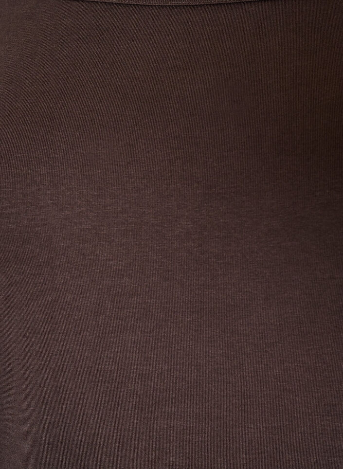 Basic T-shirt with boat neckline and 3/4 sleeves, Brown, Packshot image number 2