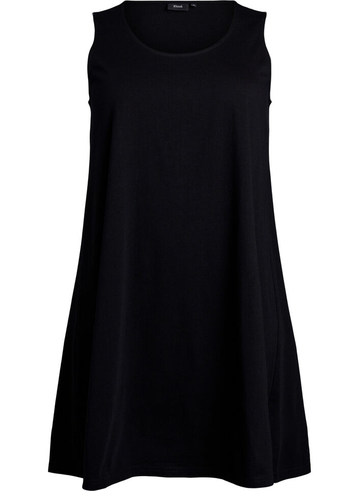 Sleeveless A-line dress, Black, Packshot image number 0