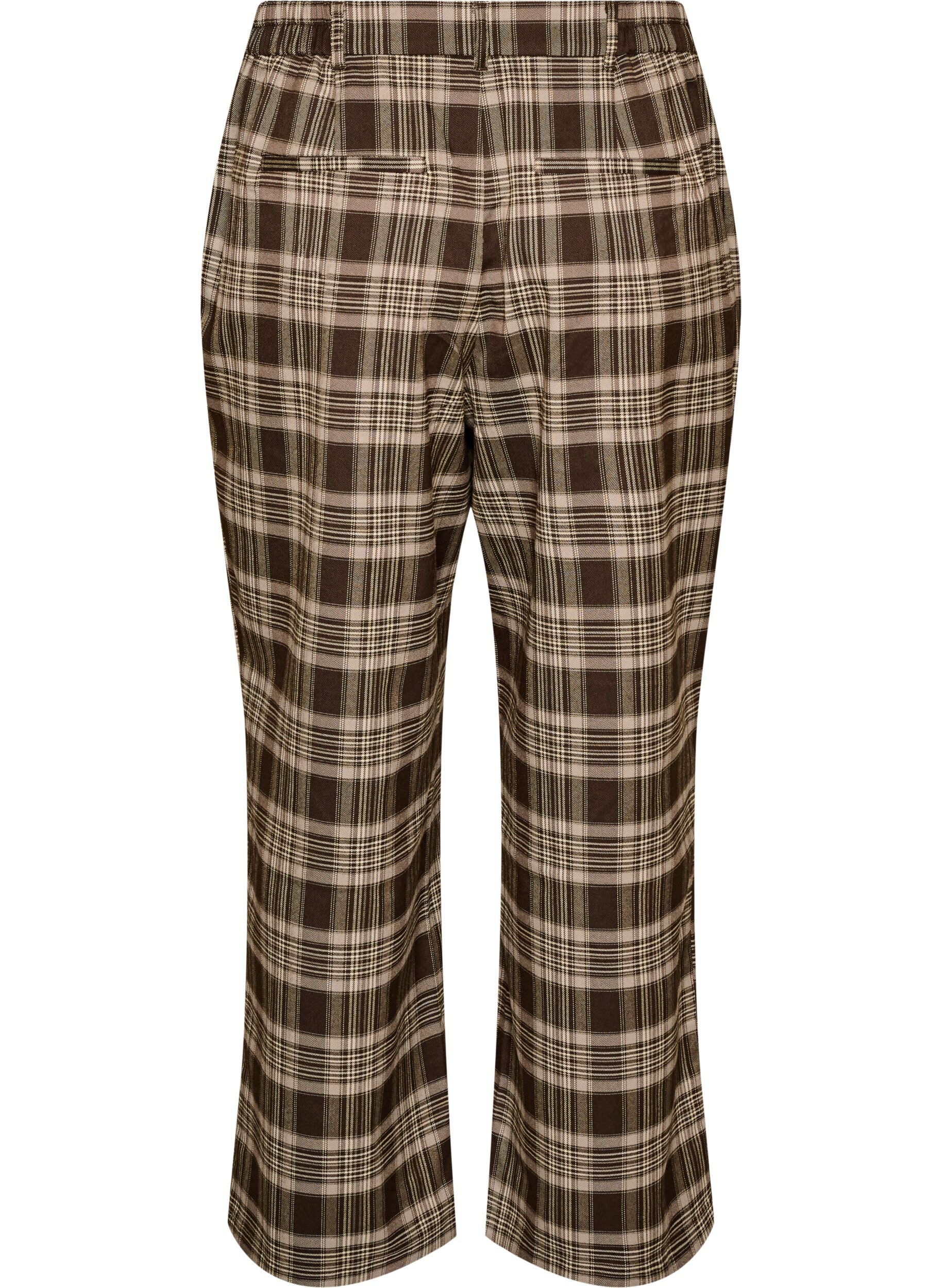 ZizzifashionChecked trousers with wide legs, Brown, Packshot image number 1