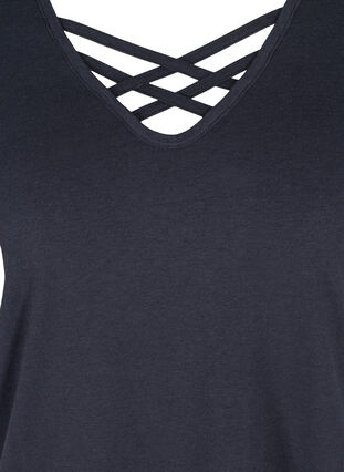 Short sleeve t-shirt with v-neckline, Night Sky, Packshot image number 2