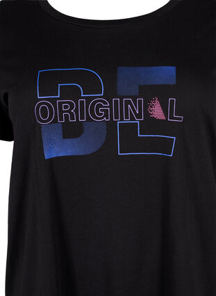 Sports t-shirt with print, Black w. Be Original, Packshot image number 2