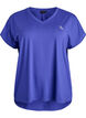 Short sleeve sport t-shirt with v-neck, Purple, Packshot image number 0
