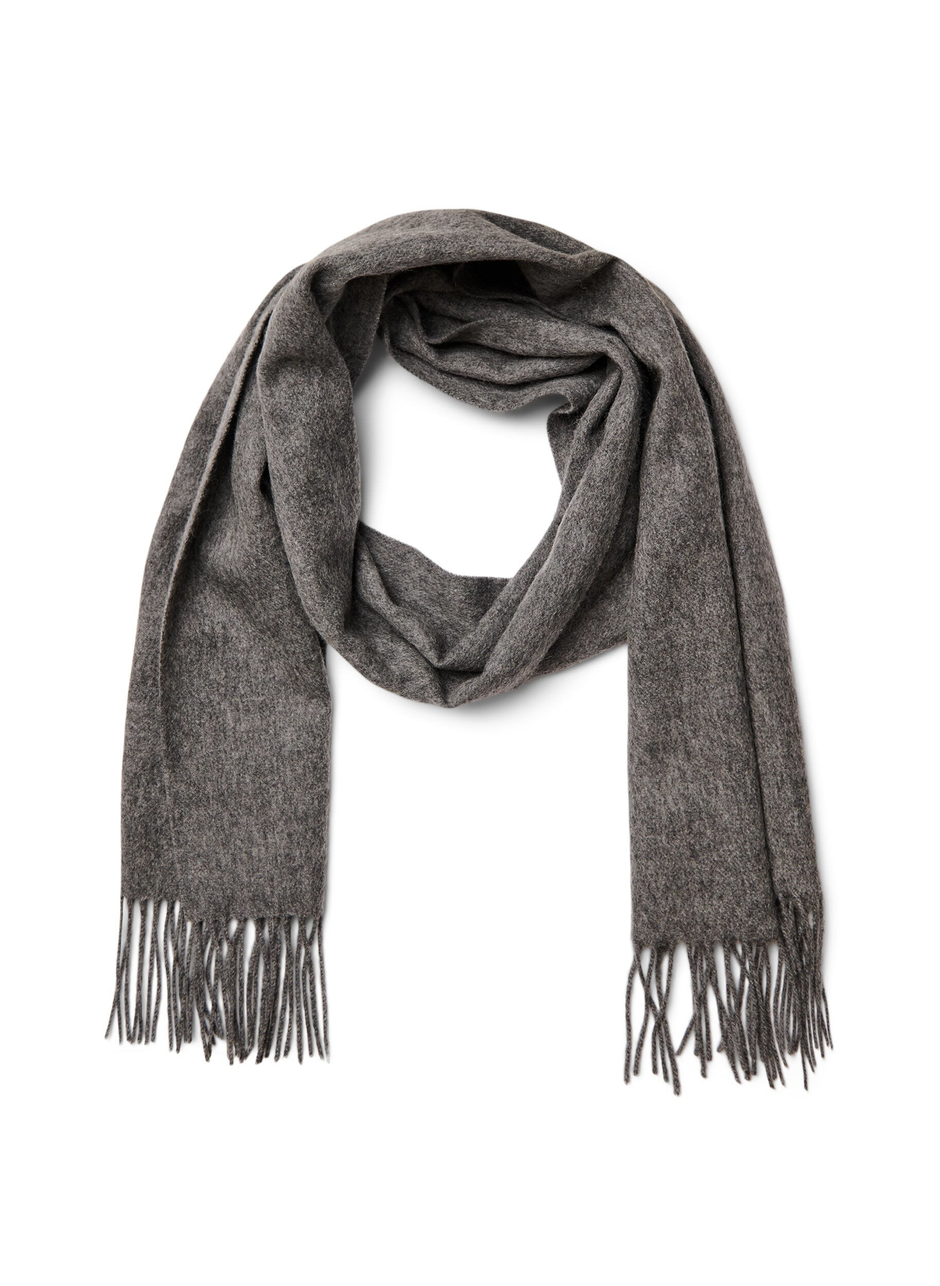 Wool scarf with fringes