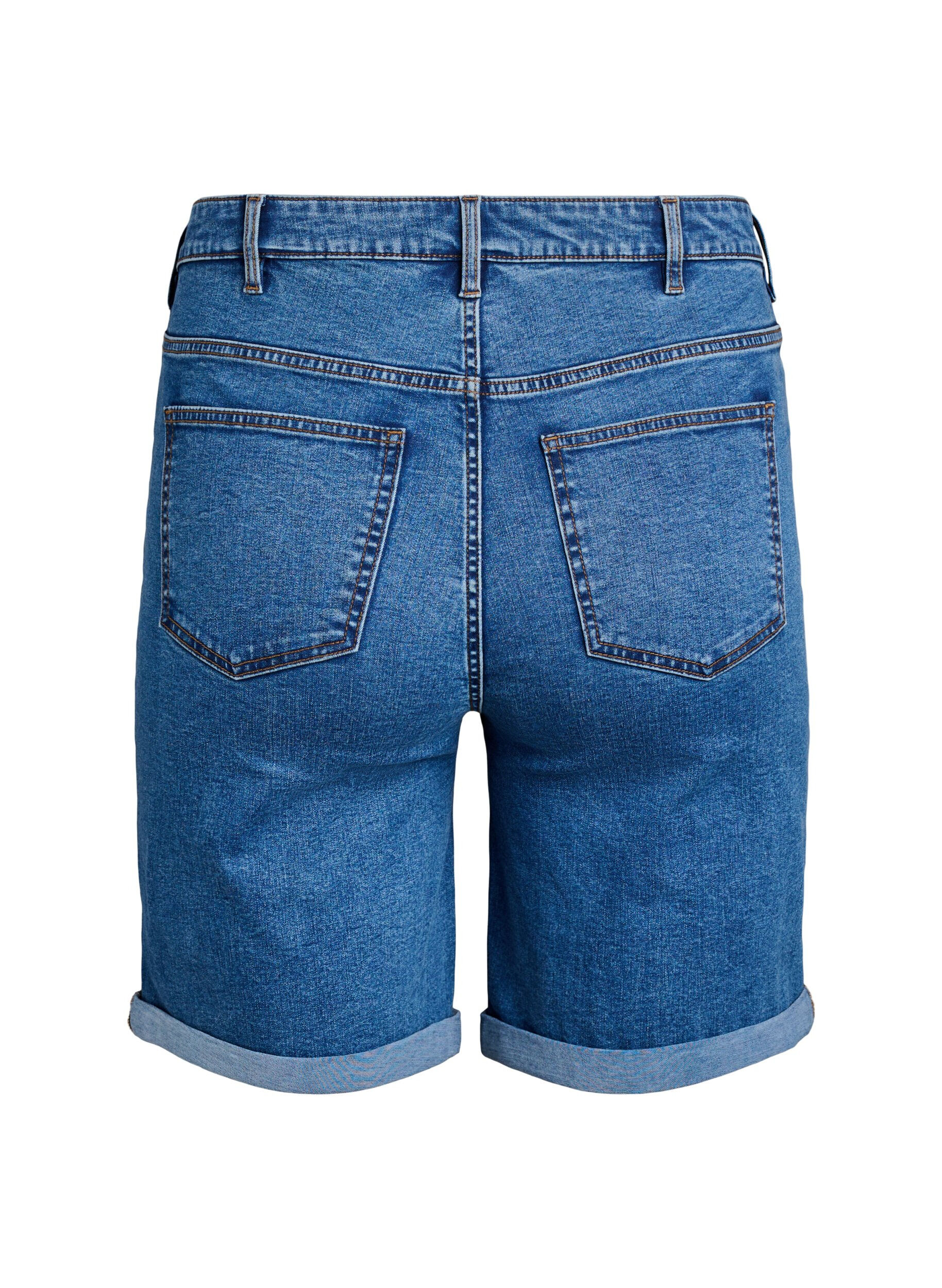 Zizzifashion Fitted denim shorts with a high waist, Blue, Packshot image number 1