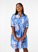 Viscose shirt dress with marble print, Palace Blue AOP, Model image number 0
