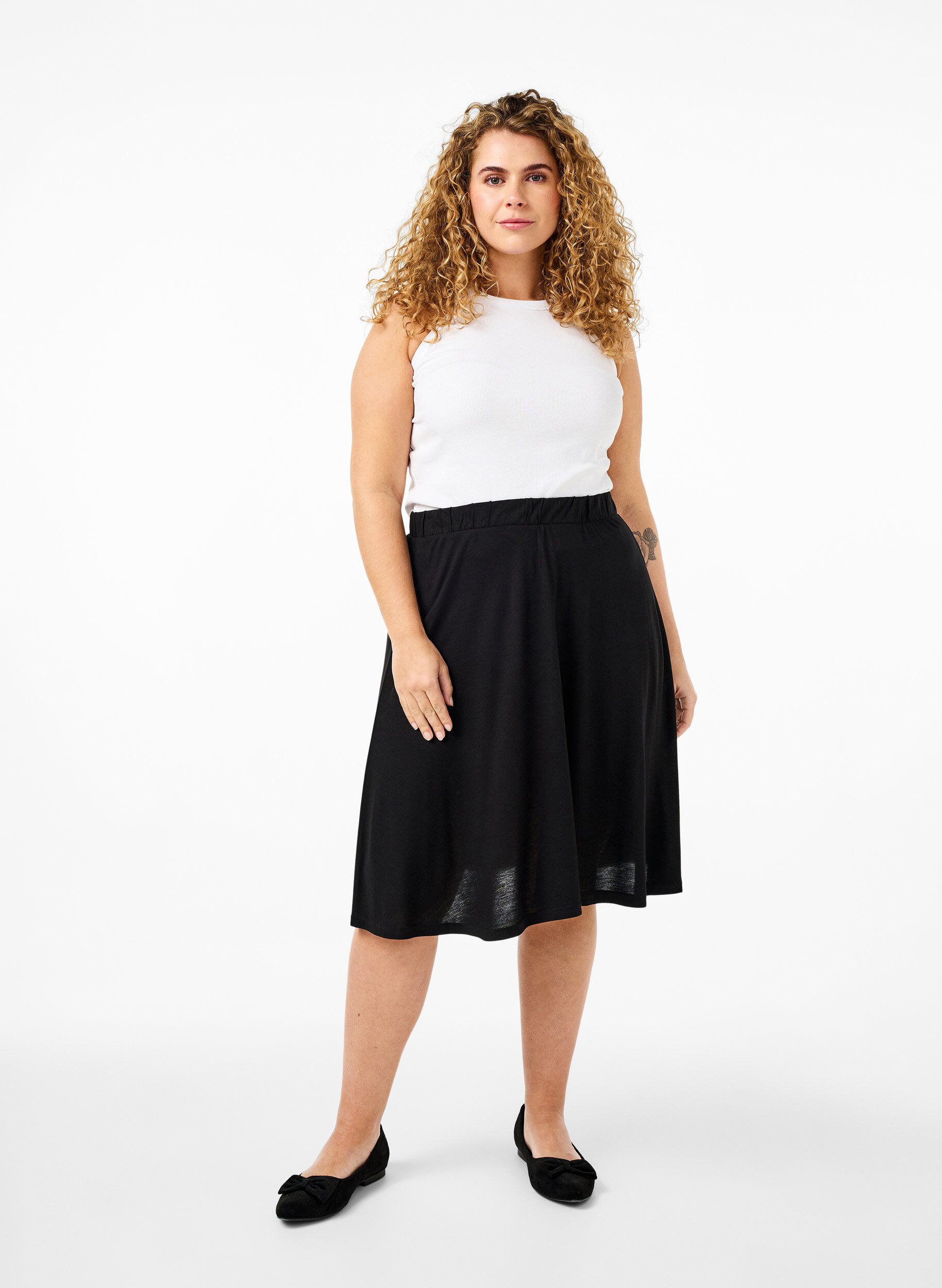 Zizzifashion 2-pack skirt in viscose, Black, Model image number 3