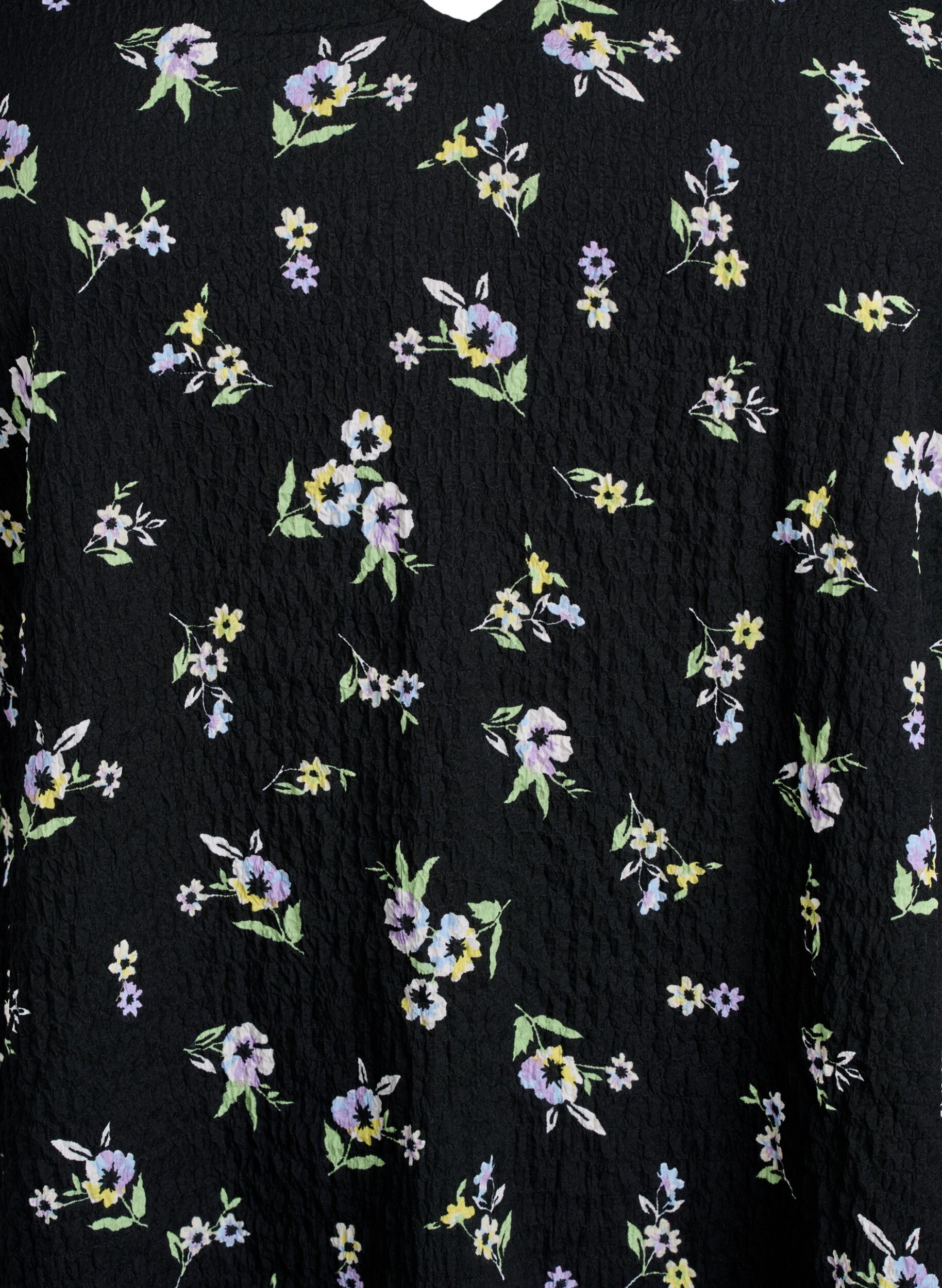 Zizzifashion Short-sleeved dress with a V-neck, Black, Packshot image number 2
