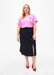 Midi skirt with slit and cargo pocket, Black, Model image number 0