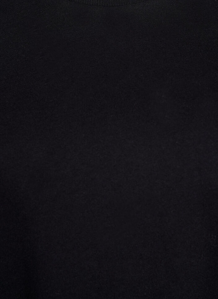 Knee-length cotton T-shirt dress, Black, Packshot image number 2