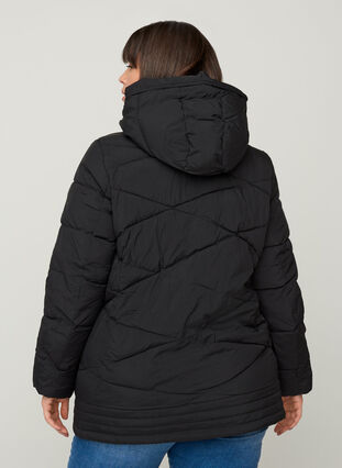 Wind proof hooded jacket with pockets, Black, Model image number 1