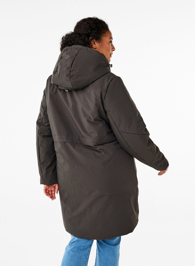 Winter jacket with adjustable waist, Dark Grey, Model image number 2