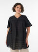 Tunic in lyocell with flutter sleeves, Black, Model image number 0
