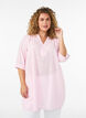 Cotton tunic with a V-neck, Rose, Model image number 0