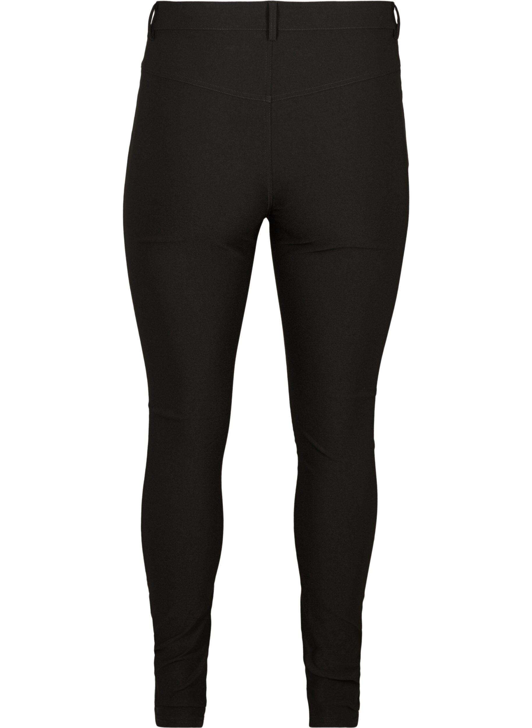 Zizzifashion Close-fitting trousers with zip details, Black, Packshot image number 1
