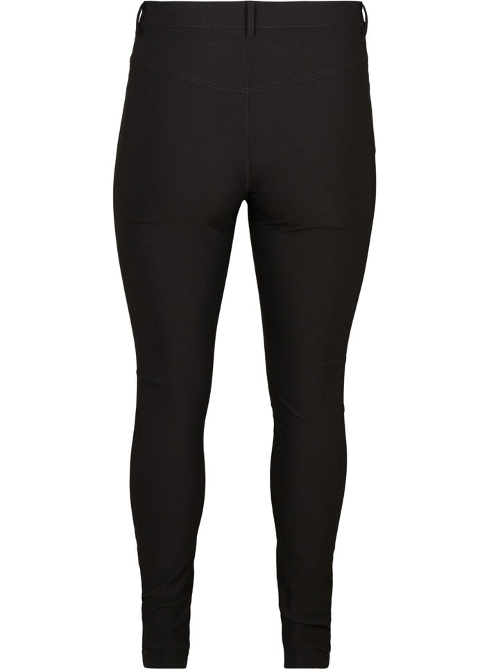 Close-fitting trousers with zip details, Black, Packshot image number 1