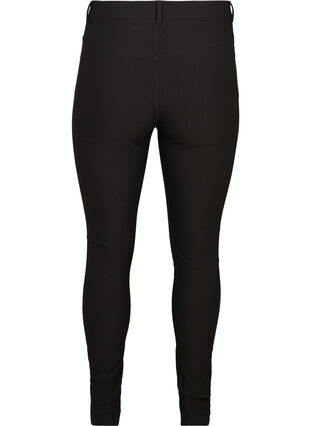 Close-fitting trousers with zip details, Black, Packshot image number 1