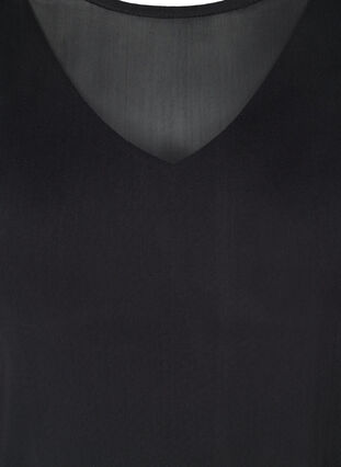 Close-fitting blouse with mesh, Black, Packshot image number 2
