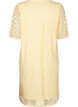Knee-length dress with eyelet pattern and short sleeves, Yellow, Packshot image number 1
