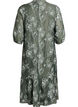 Midi dress with a floral print and sheer 3/4 sleeves, Green, Packshot image number 1