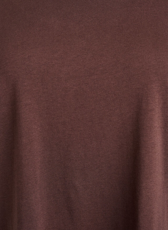 Short-sleeved cotton blend t-shirt, Brown, Packshot image number 2