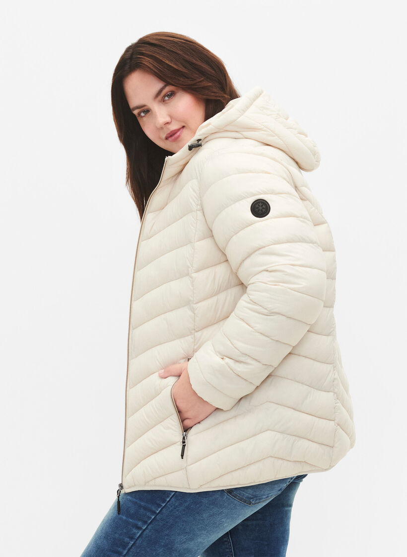 Lightweight jacket with hood, Beige, Model