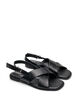 Leather sandal with criss-cross straps, Black, Packshot image number 1