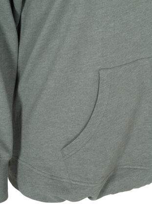 Marled sweatshirt with a hood and pocket, Balsam Melange, Packshot image number 3