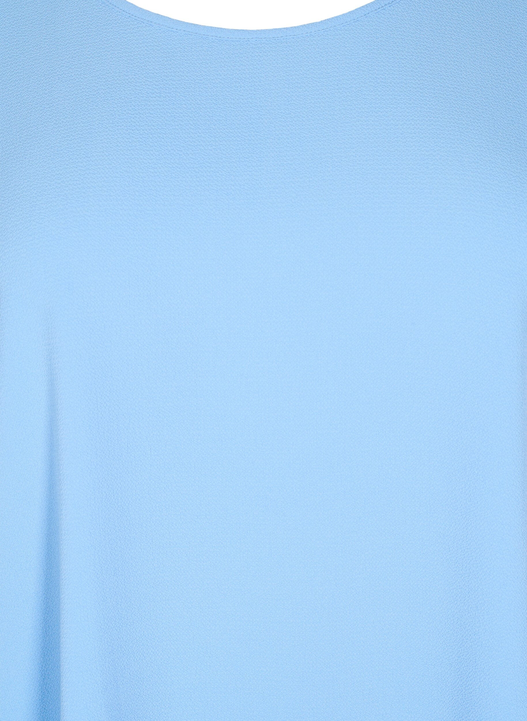 ZizzifashionBlouse with short sleeves and a round neckline, Light Blue, Packshot image number 2
