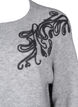 Knitted blouse with decorative pattern, Light Grey Melange, Packshot image number 2