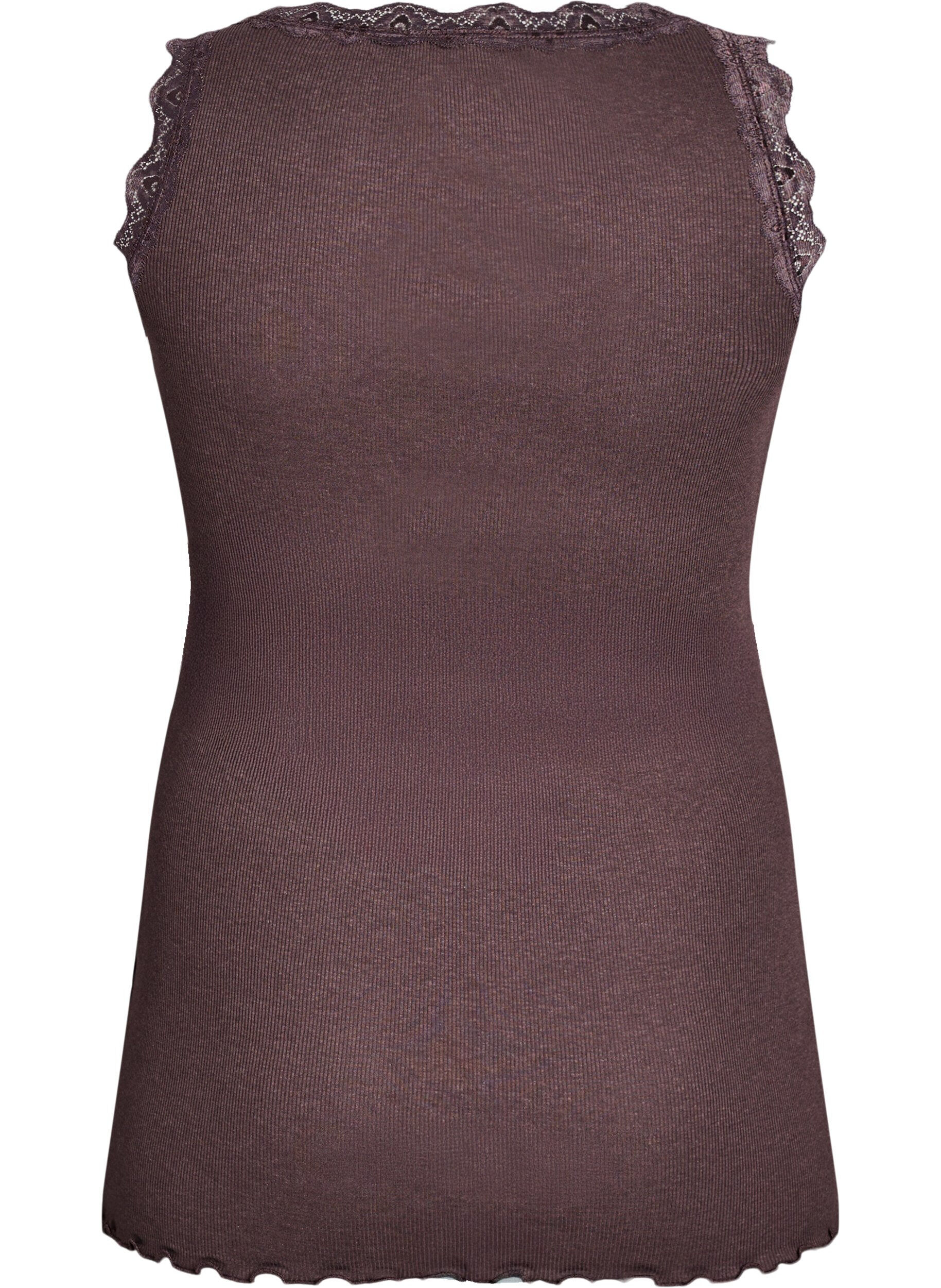 Zizzifashion Top with lace trim, Brown, Packshot image number 1