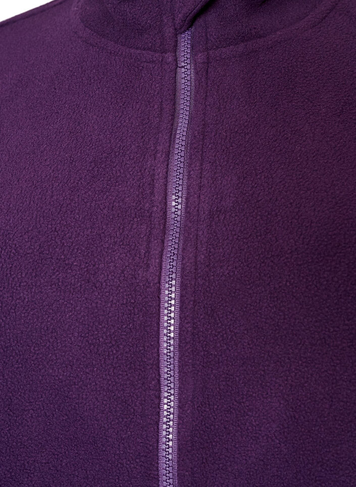 Fleece top with zipper and high collar, Purple, Packshot image number 2
