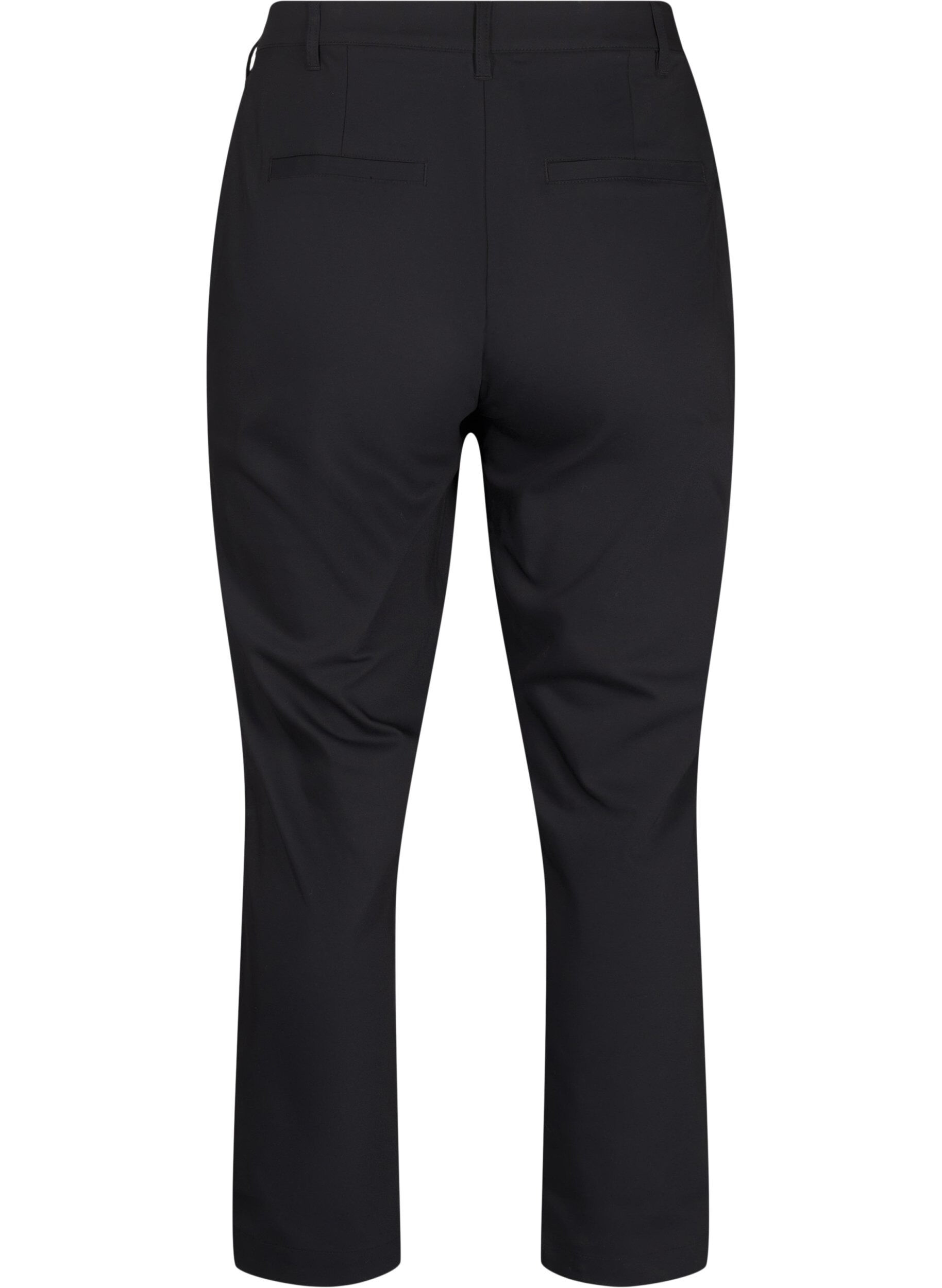 Zizzifashion High-waisted trousers with straight legs, Black, Packshot image number 1