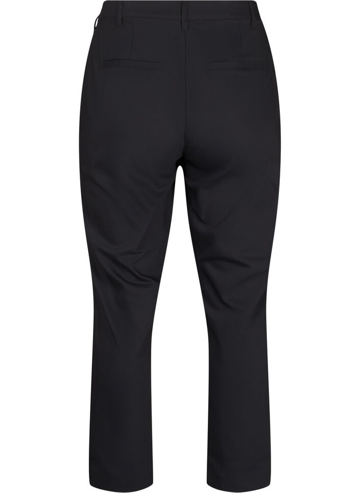 High-waisted trousers with straight legs, Black, Packshot image number 1