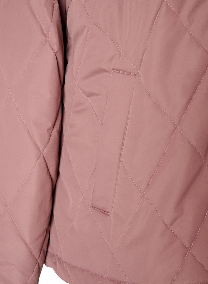 Lightly padded jacket with diamond quilt, Rose, Packshot image number 3