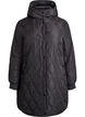 Mid-length quilted jacket with a hood, Black, Packshot image number 0