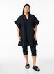 Tunic with V-neck and ruffle details, Black, Model image number 1