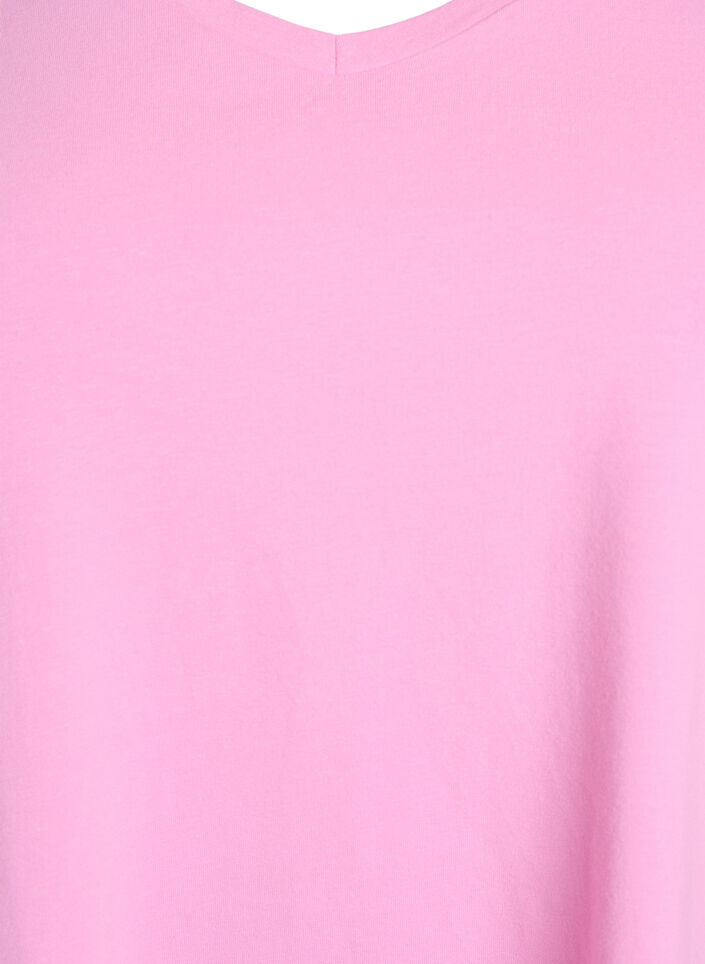 Solid-coloured basic cotton T-shirt, Pink, Packshot image number 2