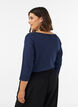 Basic T-shirt with boat neck and 3/4 sleeves, Blue, Model image number 2