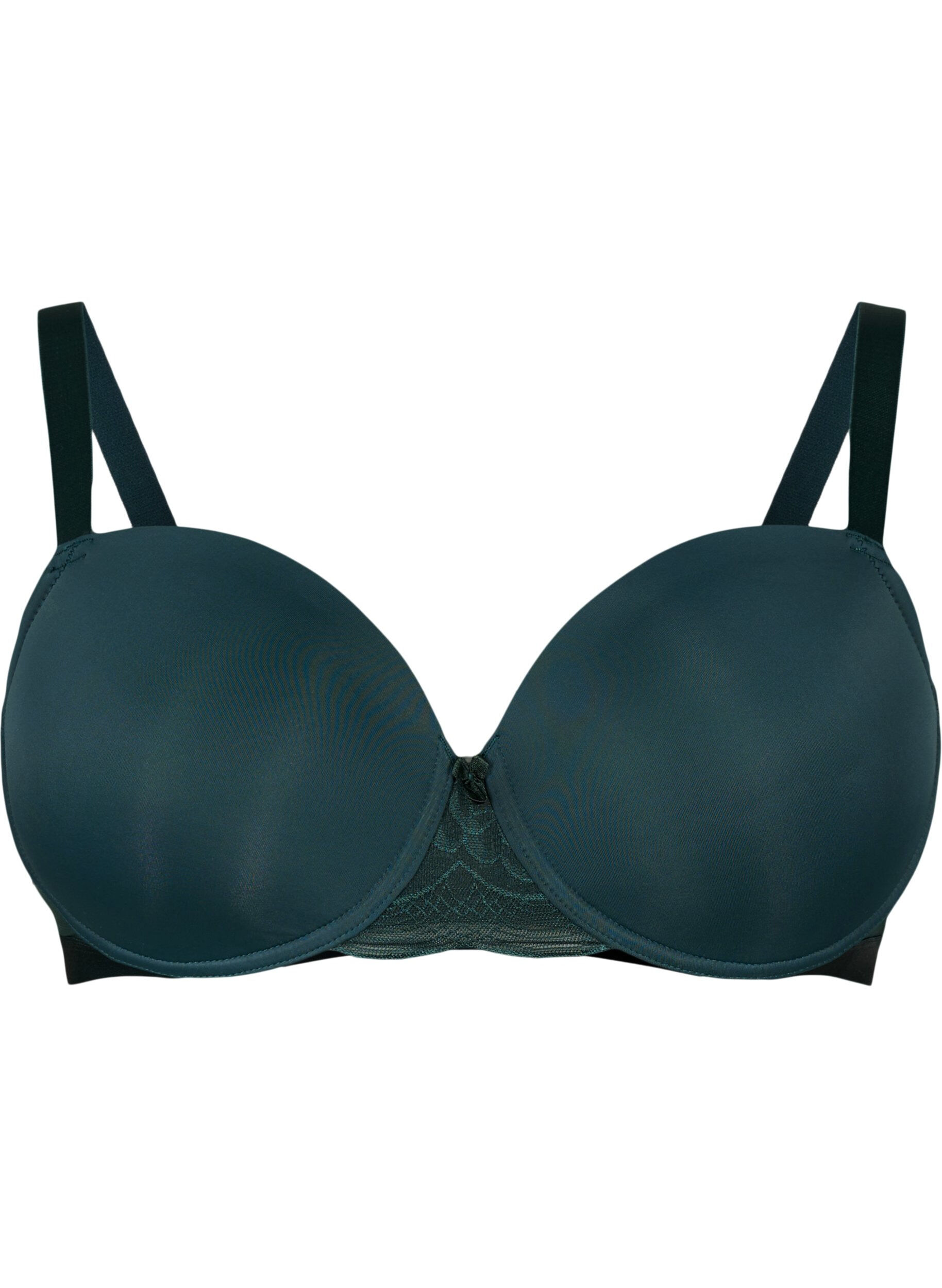 Zizzifashion Moulded bra with mesh, Green, Packshot image number 0