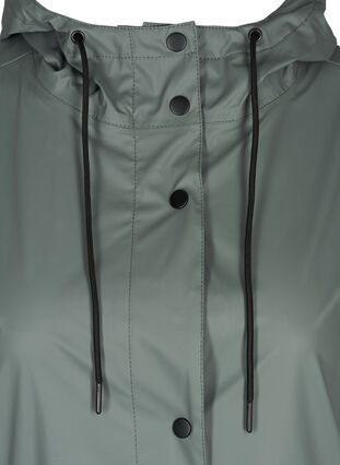 Hooded raincoat with taped seams, Balsam Green, Packshot image number 2