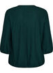 Blouse with texture and 3/4 sleeves, Green, Packshot image number 1